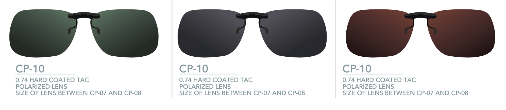 CP-10 3 mix di occhiali da sole con clip - Occhial
