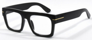RD-339 Shiny Black Reading Glasses +1.00