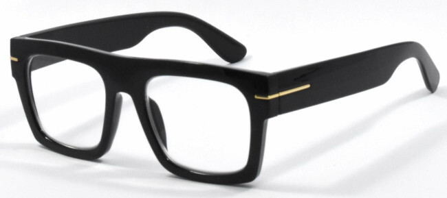 RD-339 Shiny Black Reading Glasses +1.50